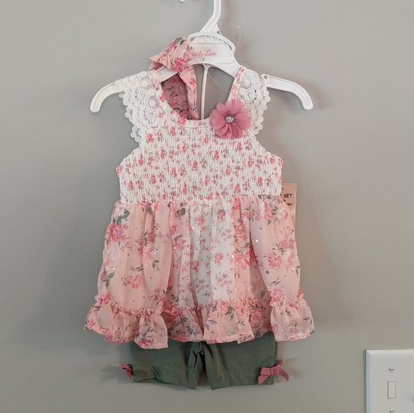 NWT Floral Blush 3 Piece Set - 12 months